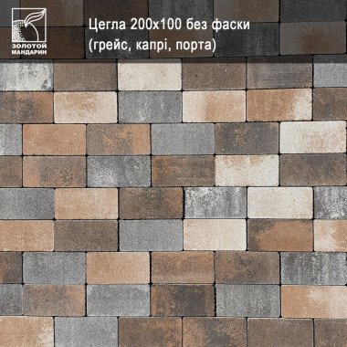 Тротуарна плитка ЦЕГЛА 200х100 40мм безфаскова Грейс | ЕКТА БУД - Будівельні матеріали в асортименті, продаж та доставка