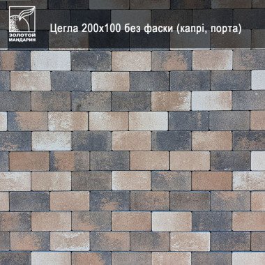 Тротуарна плитка ЦЕГЛА 200х100 40мм безфаскова Порта | ЕКТА БУД - Будівельні матеріали в асортименті, продаж та доставка