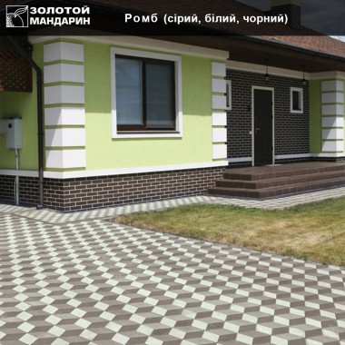 Тротуарна плитка РОМБ 150х150 60мм Графіт | ЕКТА БУД - Будівельні матеріали в асортименті, продаж та доставка
